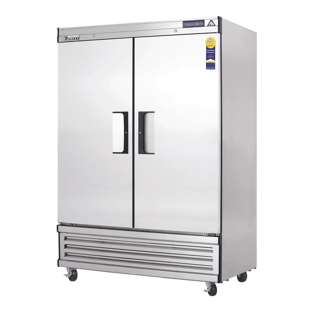 Everest Refrigeration EBSF2 49-5/8" 2-Solid Door Reach-In Freezer, Bottom Mounted, 48 cu. ft., Stainless Steel Front