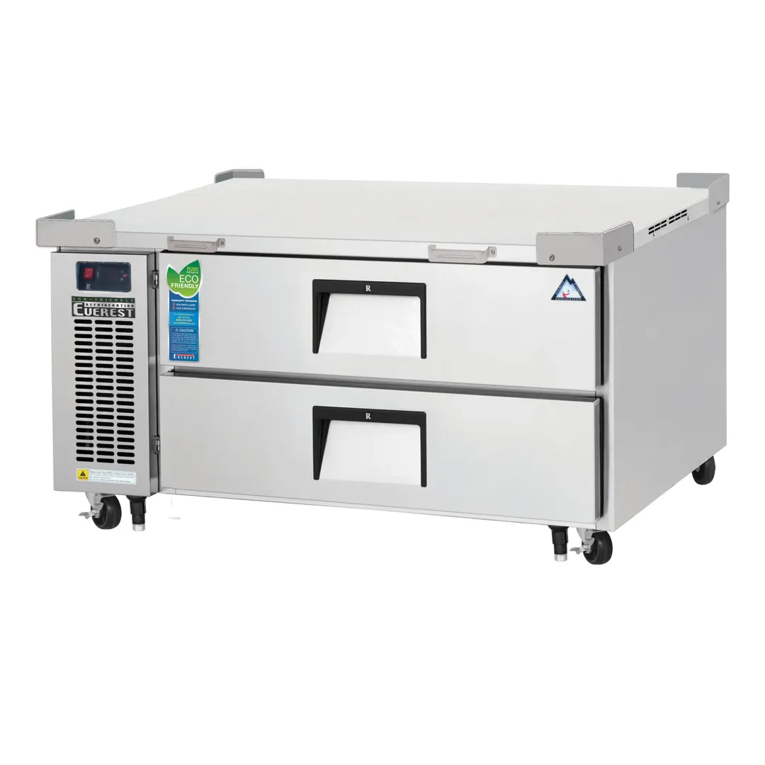 Everest ECB48D2 48" 1- Section Refrigerated Chef Base w/ Heavy Duty 2 Drawers