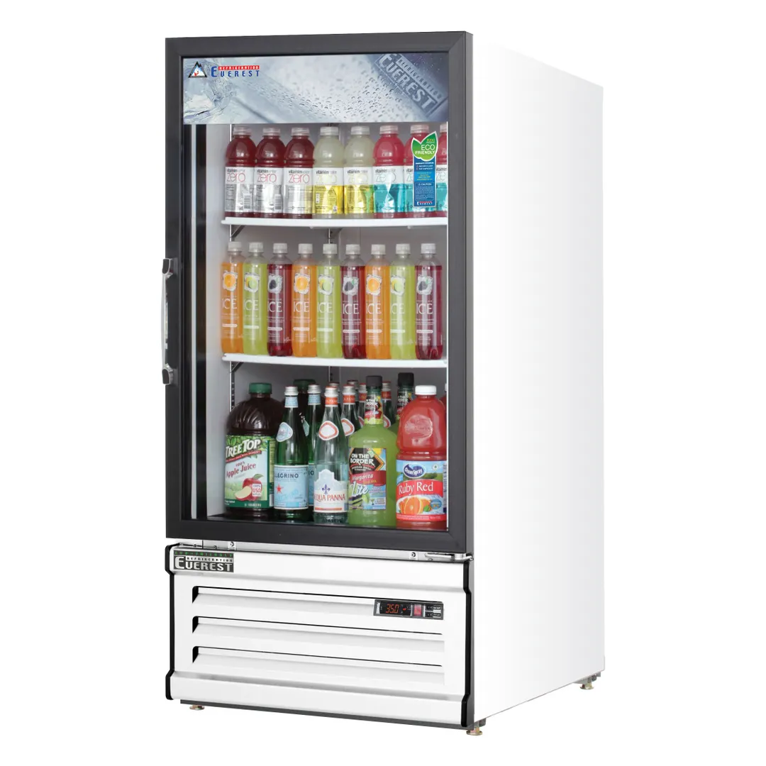 Everest EMGR8 24" One Door Merchandiser Refrigerator, White Exterior, 8 cu. ft.