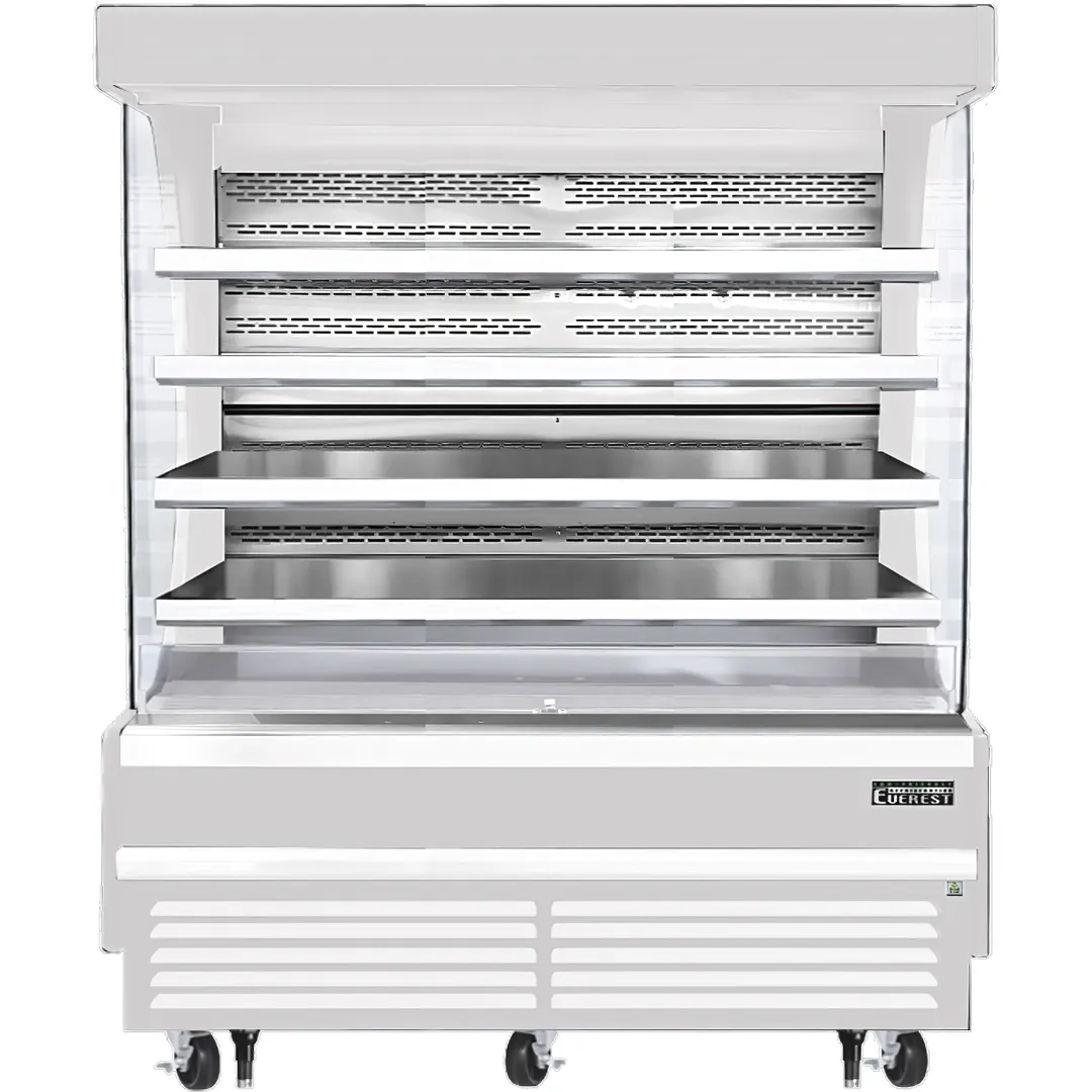Everest EOMV-72-W-28-T 73" Vertical Open Air Merchandiser in White, High Profile, 4 Shelves, 26 cu. ft.