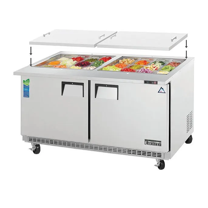 Everest EOTPW2 59" Two Section Mega Top Sandwich/Salad Prep Table w/ 2 Doors, 24 Pans