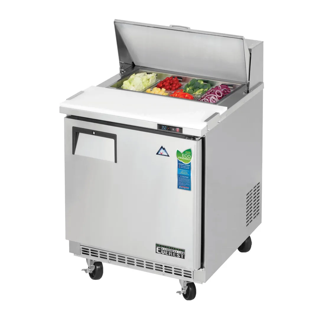 Everest EPBNR1 27" One Section Refrigerated Sandwich/Salad Prep Table w/ 1 Door, 8 Pans