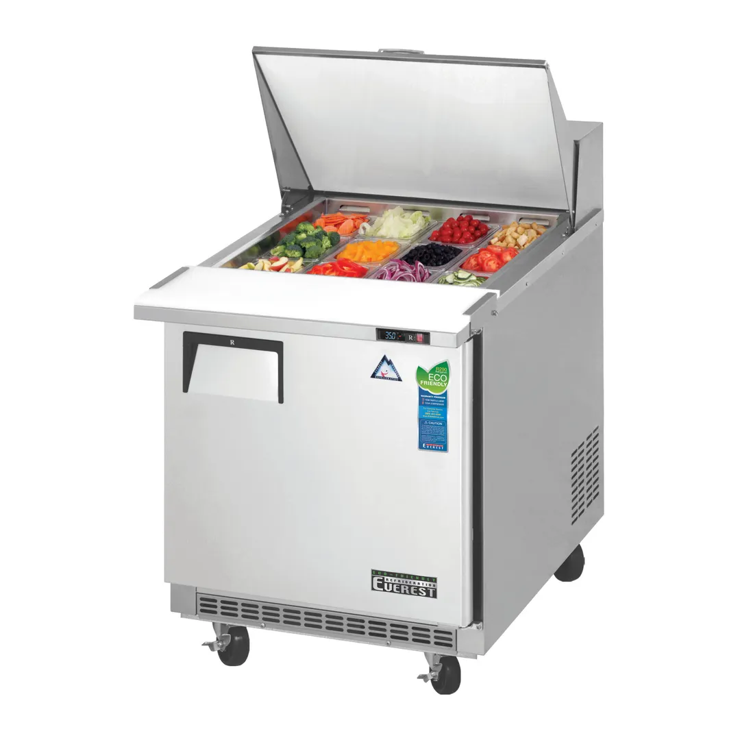 Everest EPBR1 27" One Section Mega Top Sandwich/Salad Prep Table w/ 1 Doors, 12 Pans