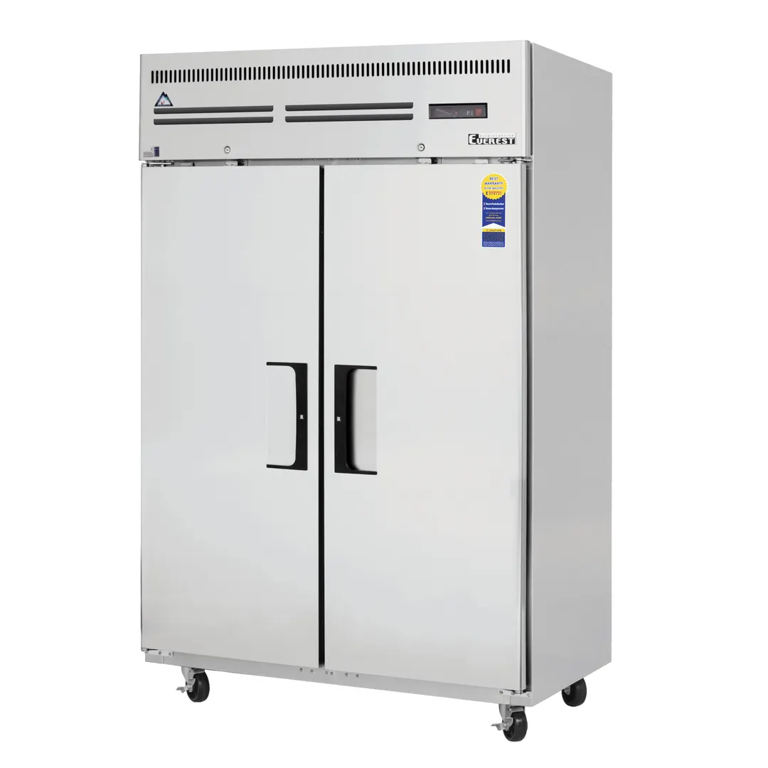 Everest Refrigeration ESF2 49-5/8" 2-Solid Door Reach-In Freezer, Top Mounted, 48 cu. ft., Stainless Steel