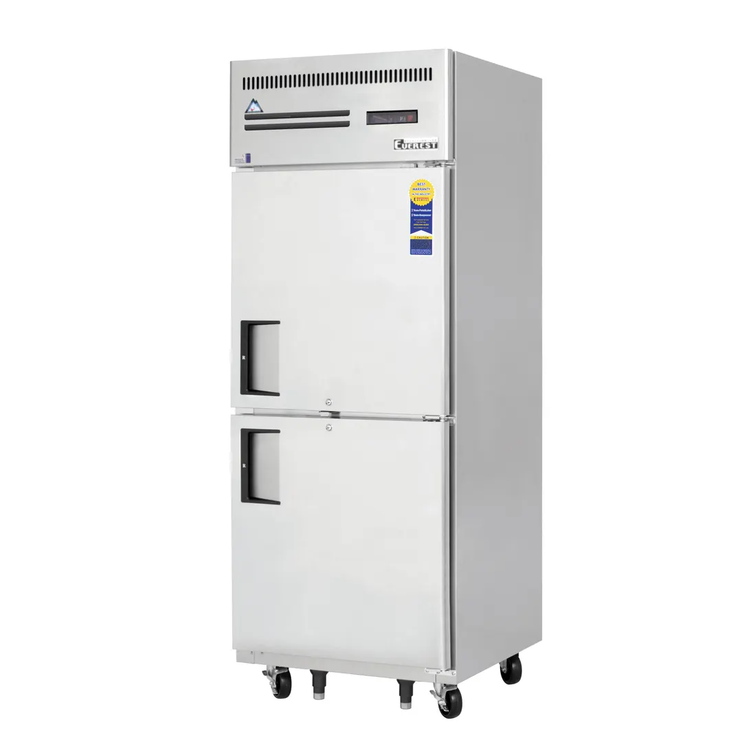 Everest Refrigeration ESFH2 29" 2-Half Solid Door Reach-In Freezer, Top Mounted, 23 cu. ft.