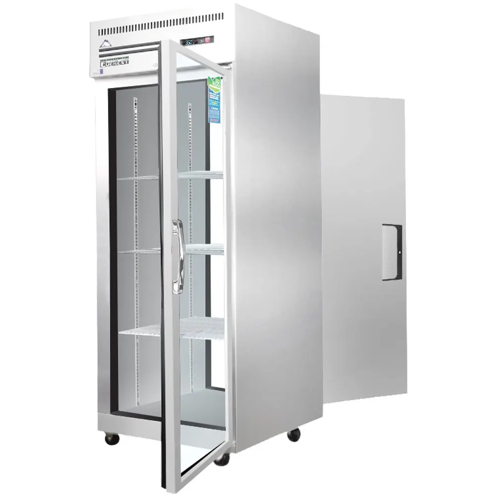Everest ESPT-1G-1S 1-Section Pass-Thru Refrigerator w/ Solid & Glass Full Door, Top Mount, 23 cu. ft.