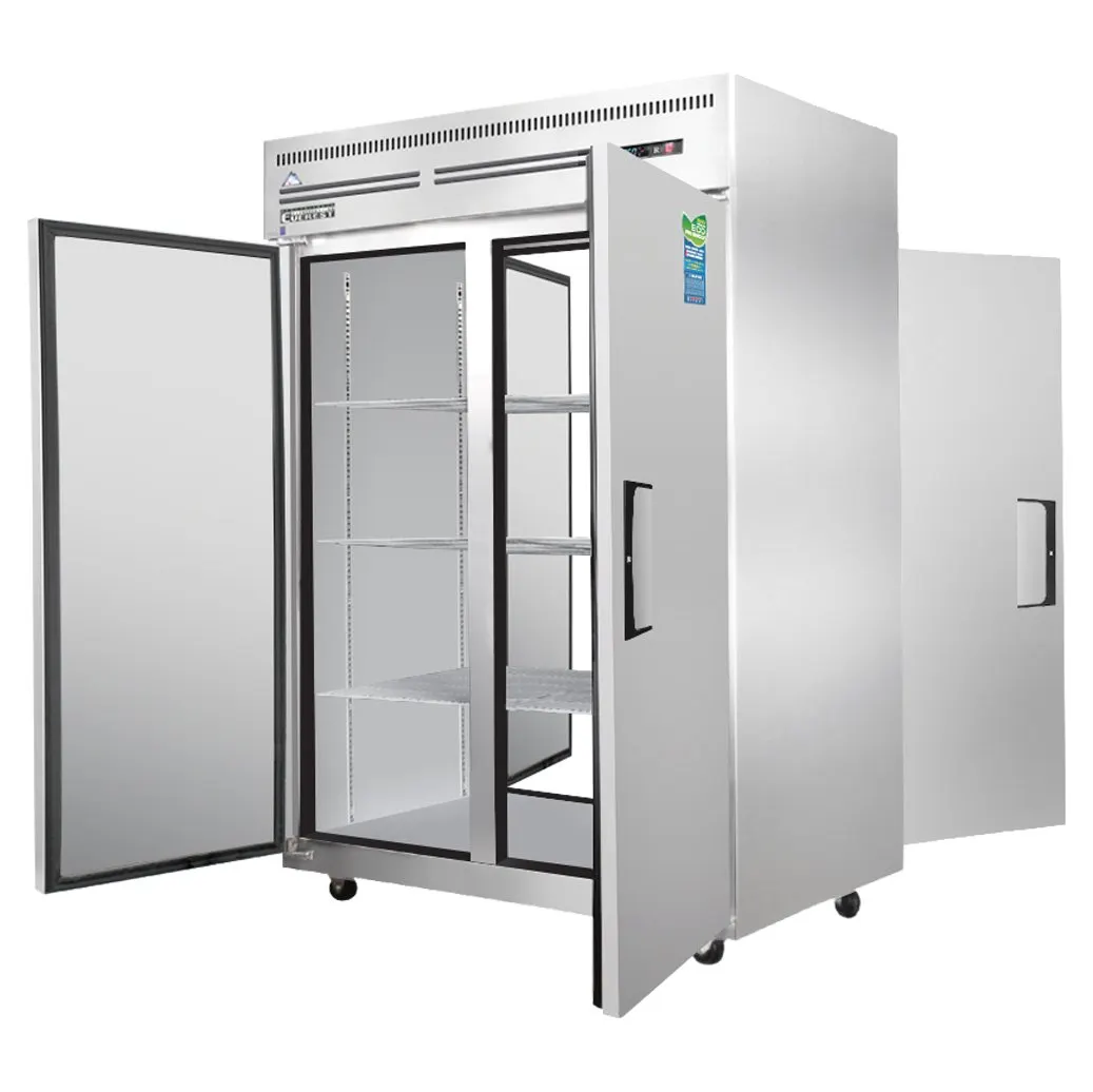 Everest ESPT-2S-2S 2-Section Pass-Thru Refrigerator w/ 4 Solid Full Doors, Top Mount, 48 cu. ft.