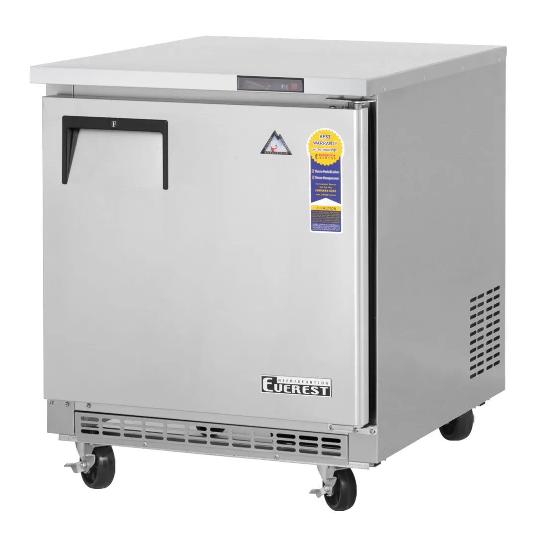 Everest ETBF1 28" 1-Door Undercounter Freezer, Stainless Steel, Front Breathing, 7.5 cu. ft., Controls