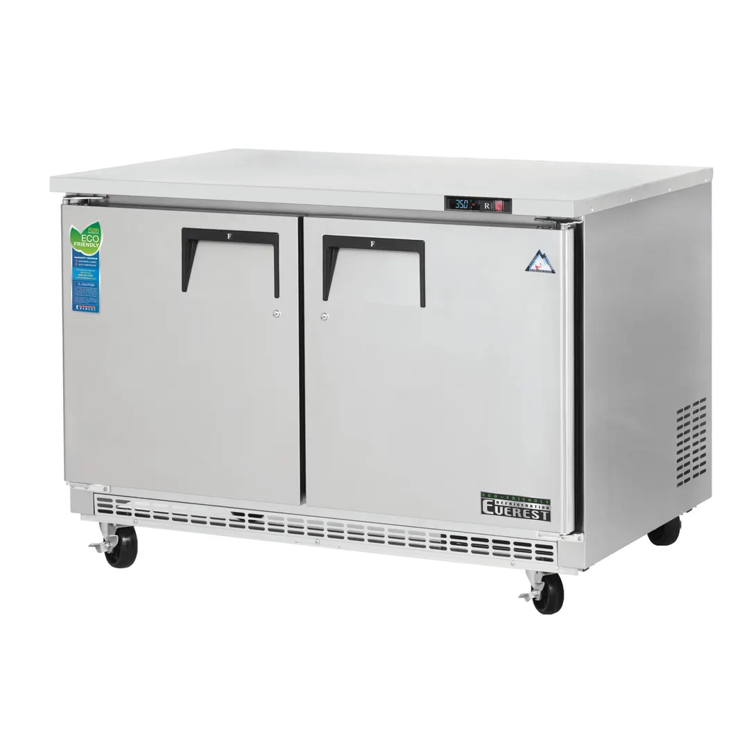 Everest ETBR2 48" 2-Door Undercounter Refrigerator, Stainless Steel, Front Breathing, 14 cu. ft.