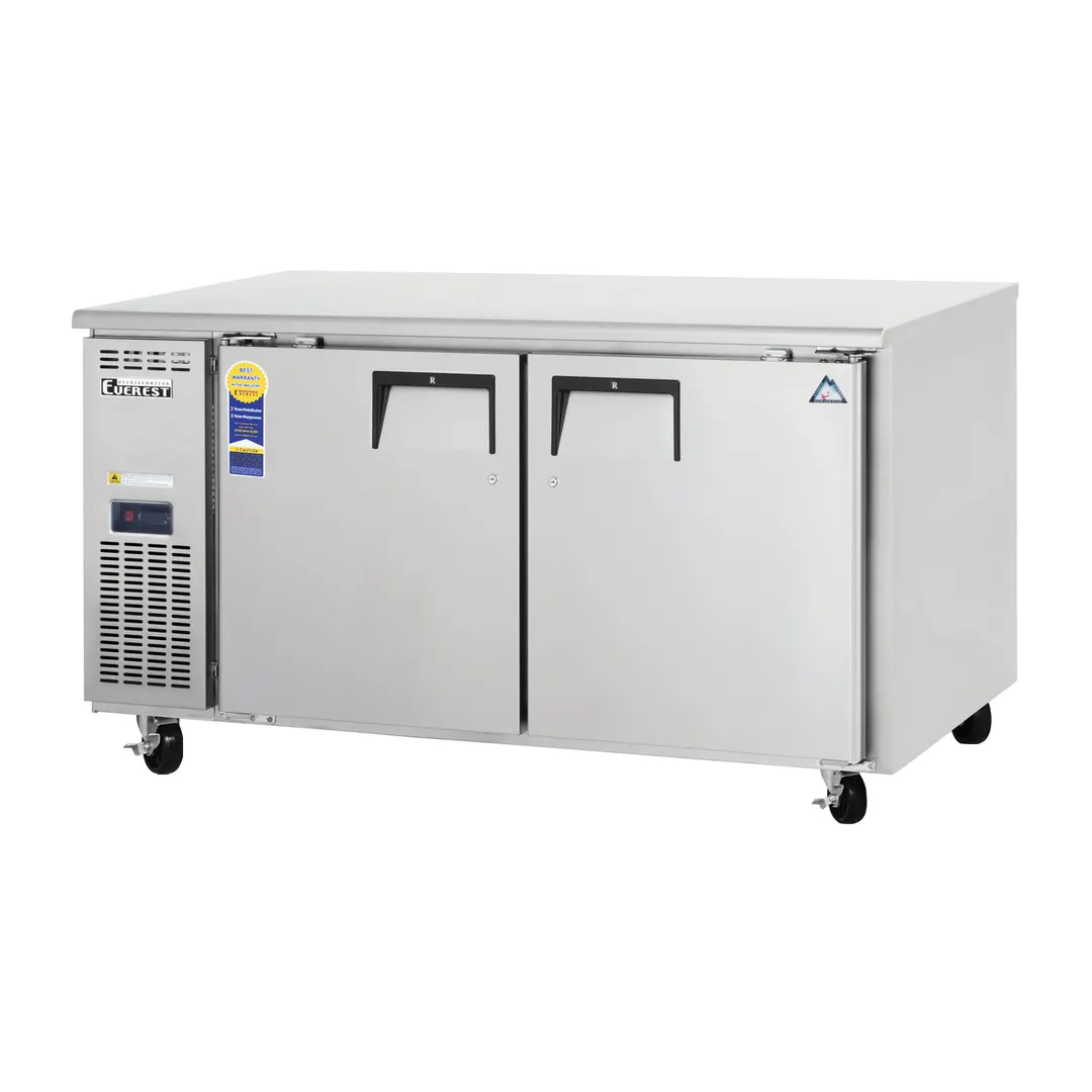 Everest Refrigeration ETWF2 59" 2-Door Undercounter Freezer, Stainless Steel, 18 cu. ft.