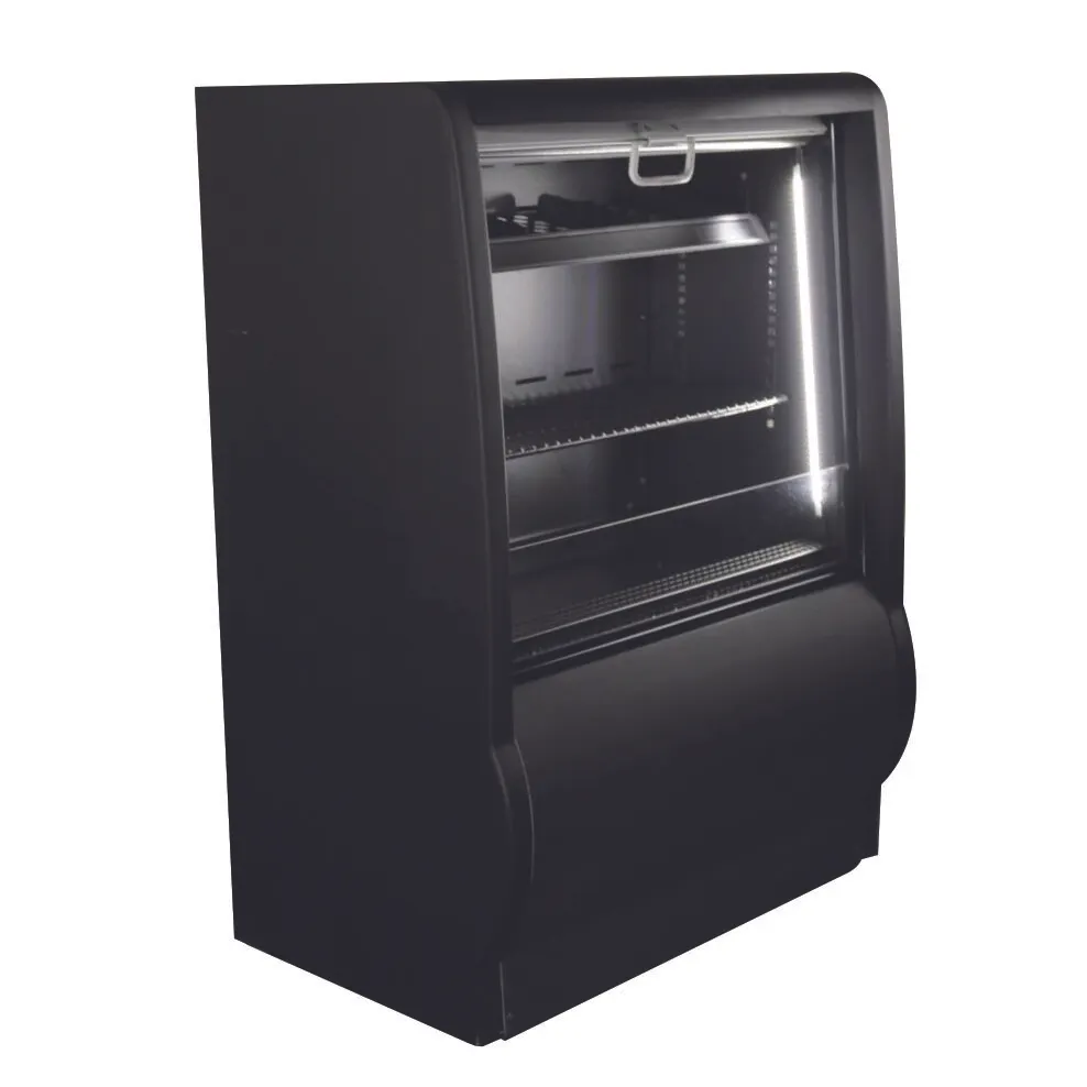 Excellence AC-2HC  25" Vertical Air Curtain Open Merchandiser in Black, 1 Shelf, Solid Sides, 2.4 cu. ft.