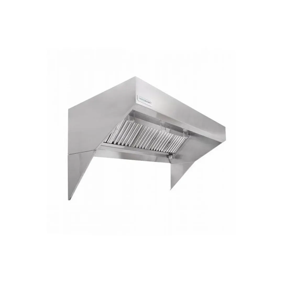 HoodMart 1248HLBM 12 FT Low Ceiling Sloped Front Wall Canopy Hood w/ Makeup Air (Hood Only), 12'x48"