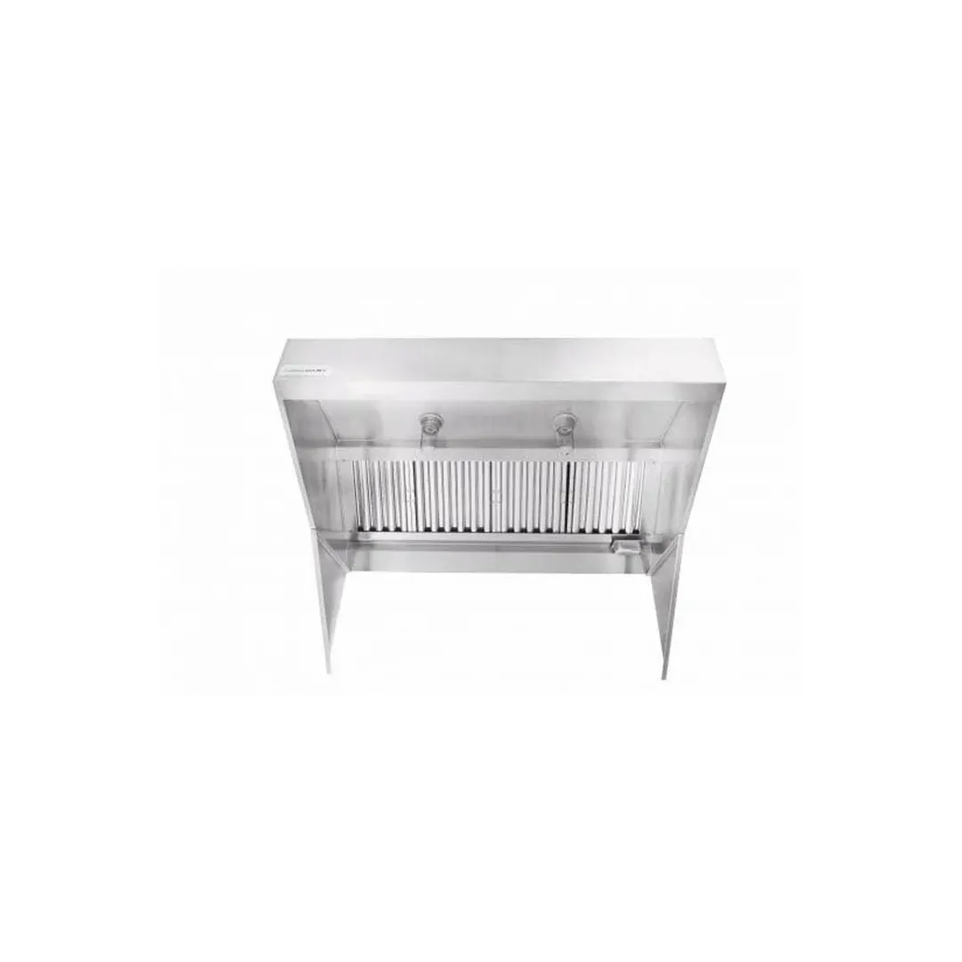 HoodMart 1648HLBM 16 FT Low Ceiling Sloped Front Wall Canopy Hood w/ Makeup Air (Hood Only), 16'x48" 
