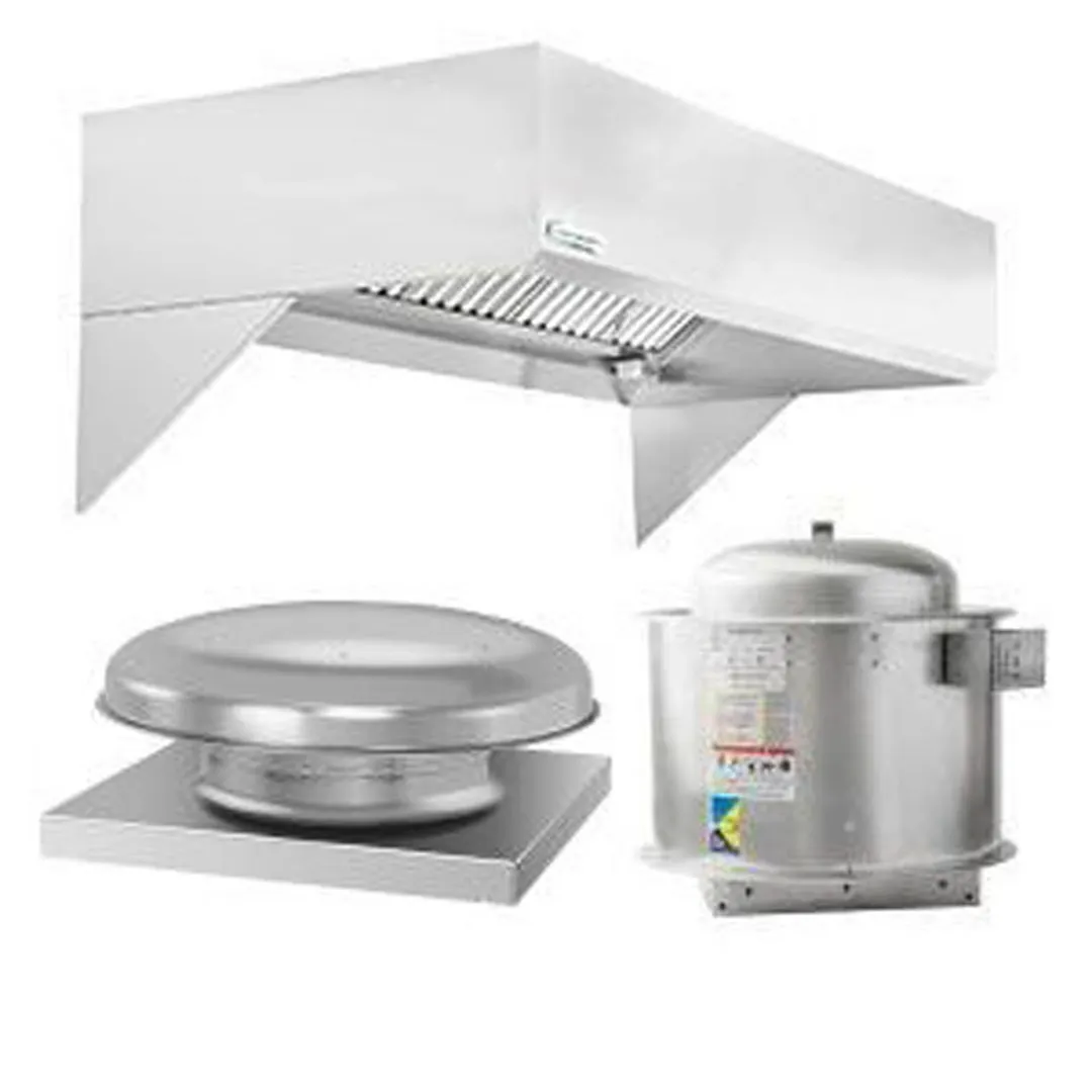 HoodMart 2006-DB 6' x 48" Restaurant Hood System w/ Eco Make-Up Air, 115V Exhaust Fan