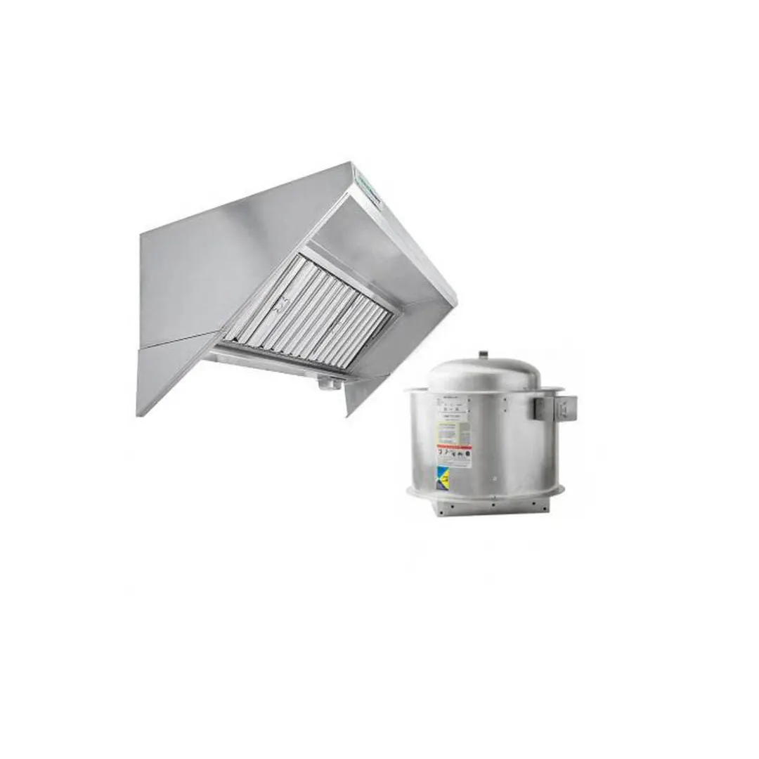 Hoodmart EXSS009C 9' x 30" Concession Trailer Hood System, Constructed w/ 18 Gauge 430 SS