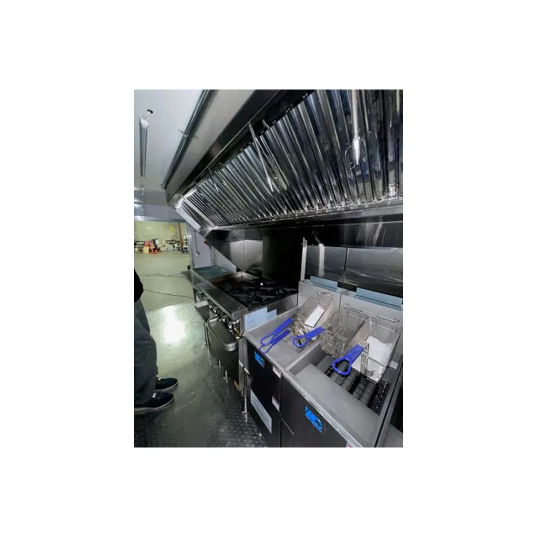 HoodMart LBOX-AV10C-KF 10' Integrated Exhaust Low Box Concession, Double Exhaust Louver