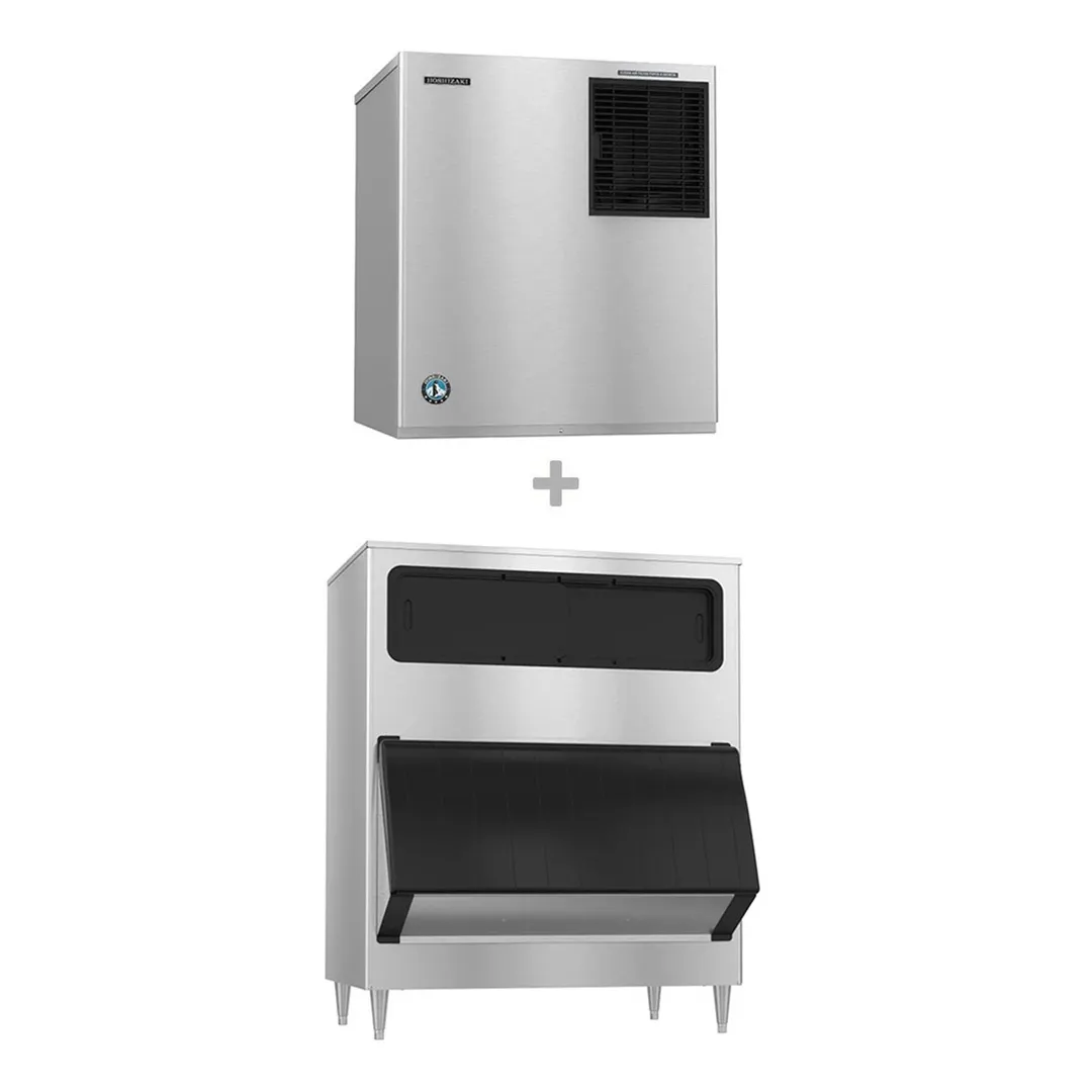 Hoshizaki F-2001MWJ/B-1150SS Water Cooled Flake 2043 lb Ice Machine with Bin, 1148 lb Storage