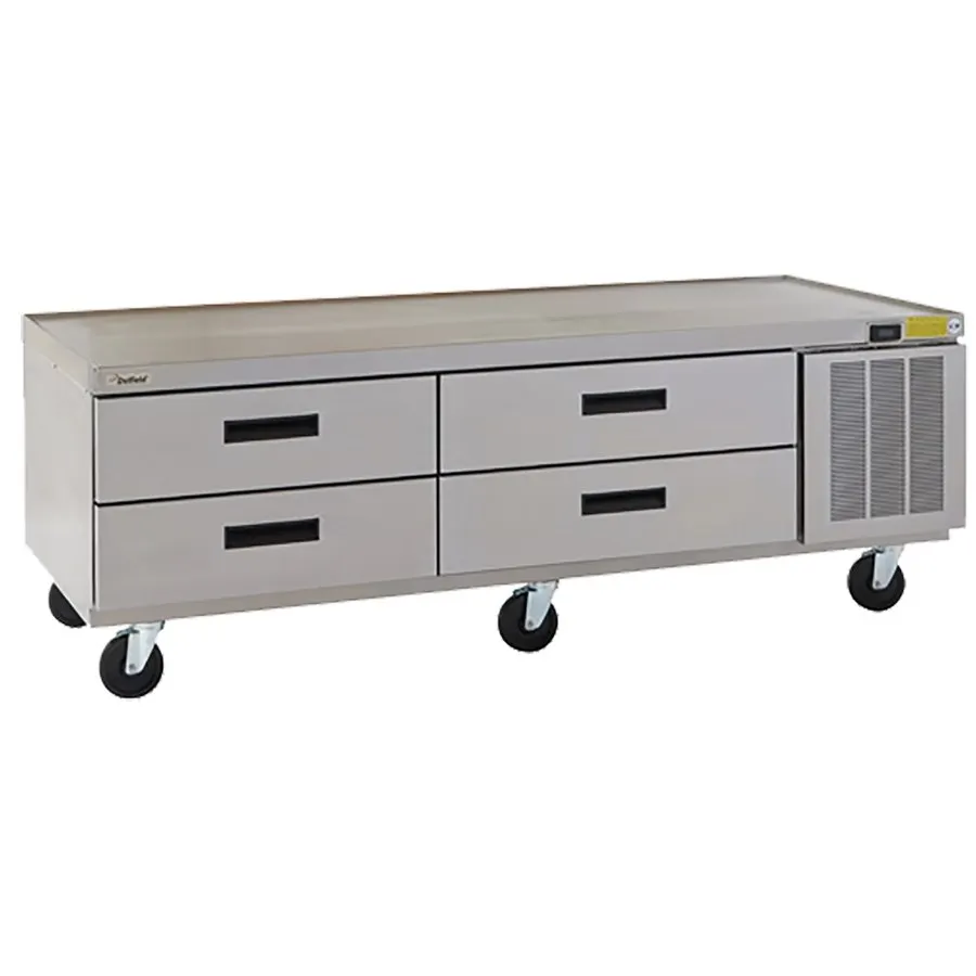 Delfield F2975CP 75" 2-Section Low Profile Refrigerated Chef Base w/ 4 Drawers