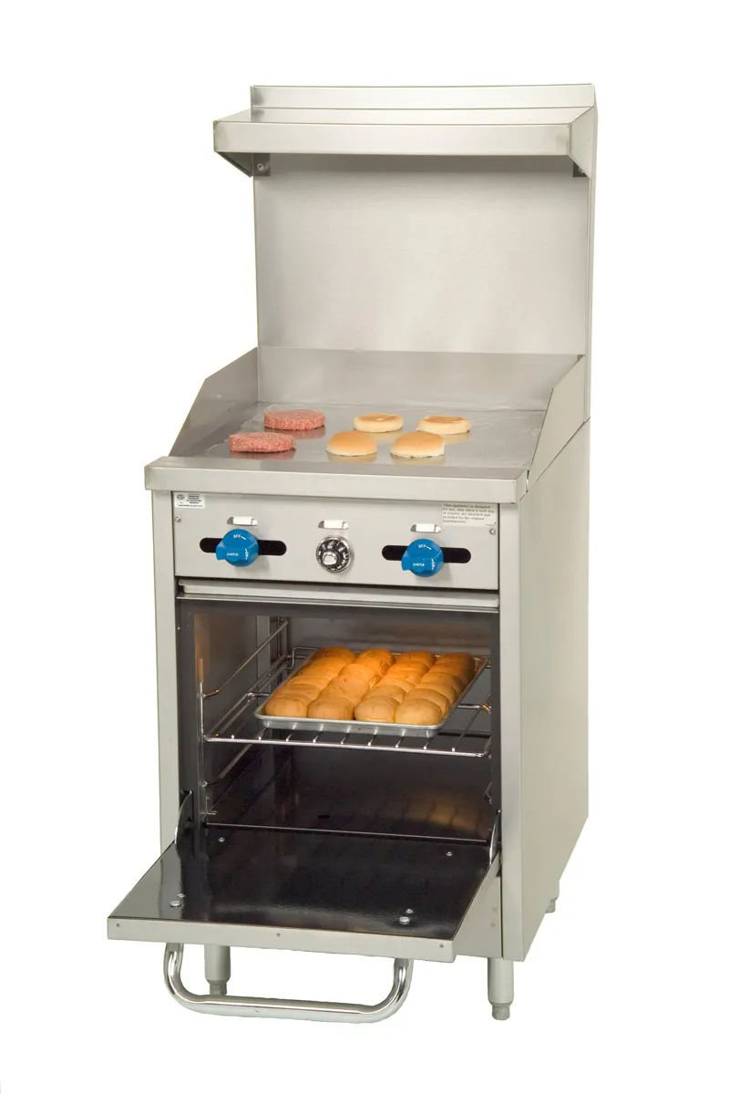 Comstock-Castle F318-24 24" Gas Restaurant Range w/ 24" Full Griddle, (1) Space Saver Oven, 65.000 BTU
