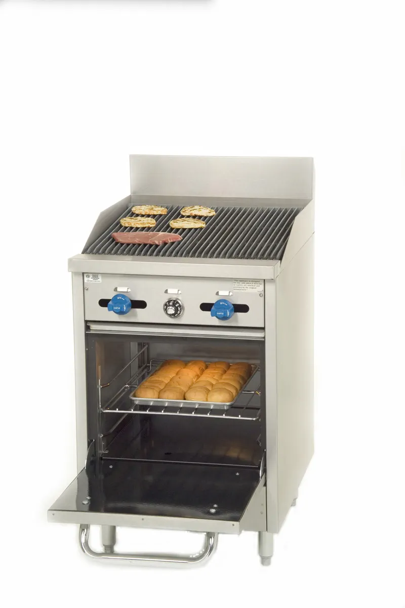Comstock-Castle F318-2RB 24" Gas Restaurant Range w/ 24" Full Charbroiler, (1) Space Saver Oven, 75.000 BTU