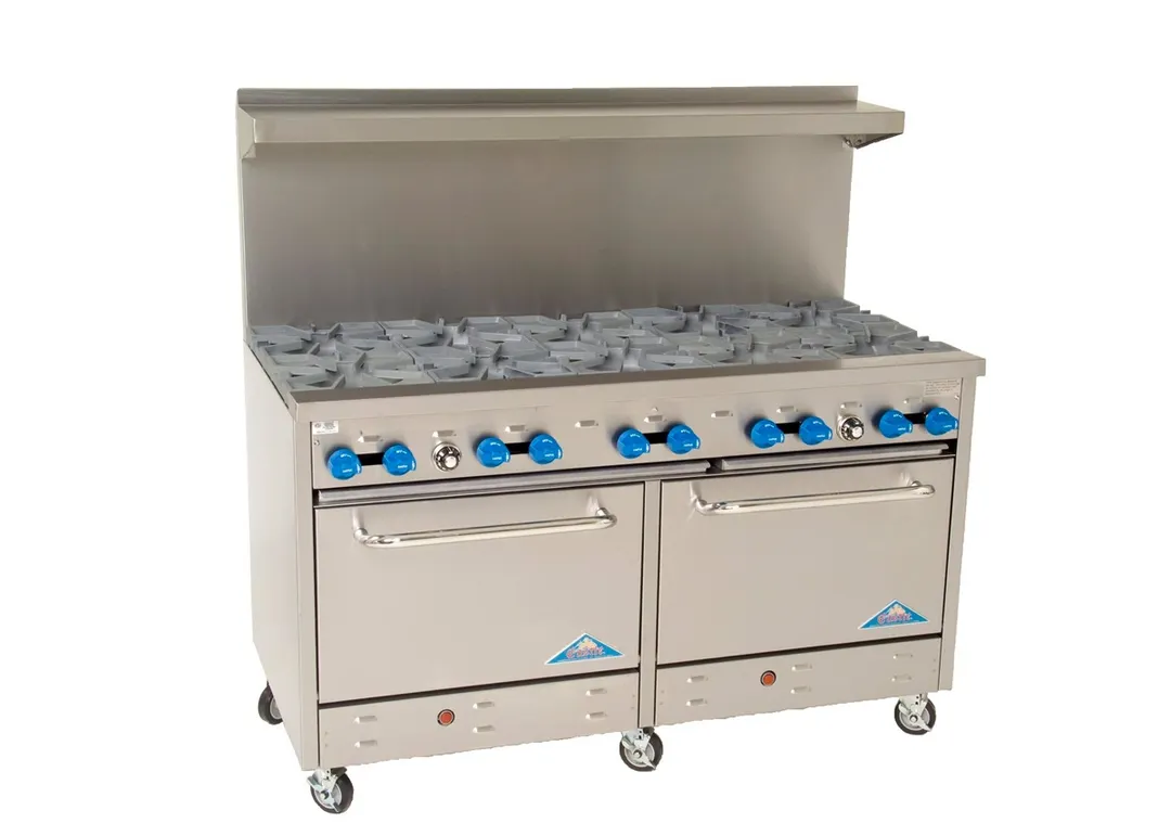 Comstock-Castle F3226 60" Gas Restaurant Range w/ (10) Open Burners, (2) Standard Ovens, 330.000 BTU