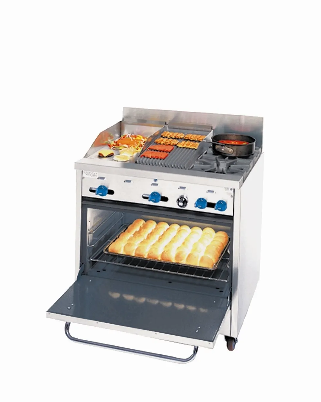 Comstock-Castle F330-12-1RB 36" Gas Restaurant Range, (1) Standard Oven, (2) Open Burners, (1) 12" Griddle, (1) 12" Charbroiler