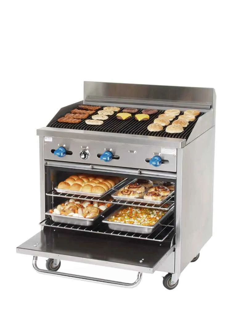 Comstock-Castle F330-3RB 36" Commercial Gas Range w/ 36" Full Charbroiler , (1) Standard Oven, 120.000 BTU 
