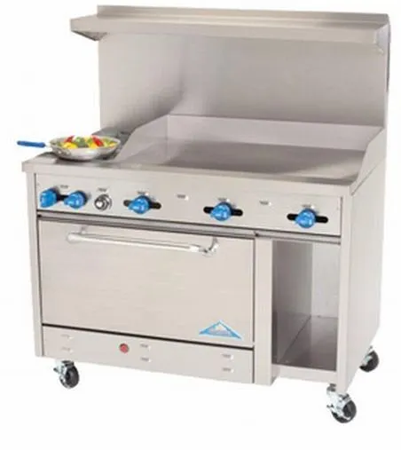 Comstock-Castle F3430-48 48" Gas Restaurant Range w/ 48" Full Griddle, (1) Standard Oven, (1) Cabinet Base, 126.000 BTU 
