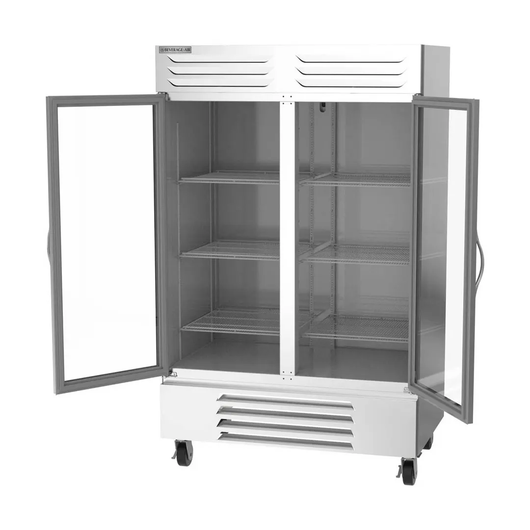 Beverage Air FB49HC-1G 52" 2-Section Glass Door Reach-In Freezer, Bottom Mount, 46.2 cu. ft., Stainless Steel Front