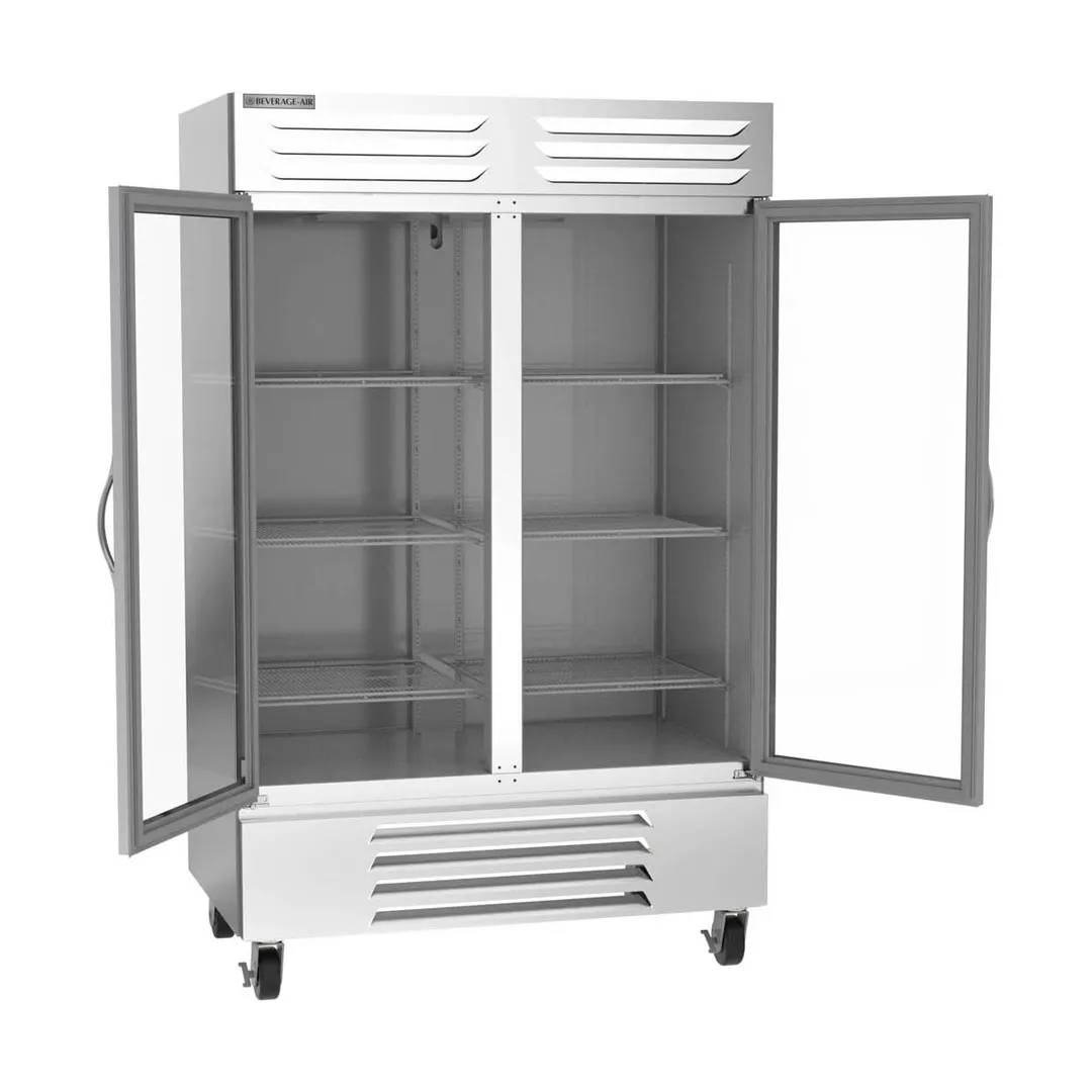 Beverage Air FB49HC-1G 52" 2-Section Glass Door Reach-In Freezer, Bottom Mount, 46.2 cu. ft., Stainless Steel Front