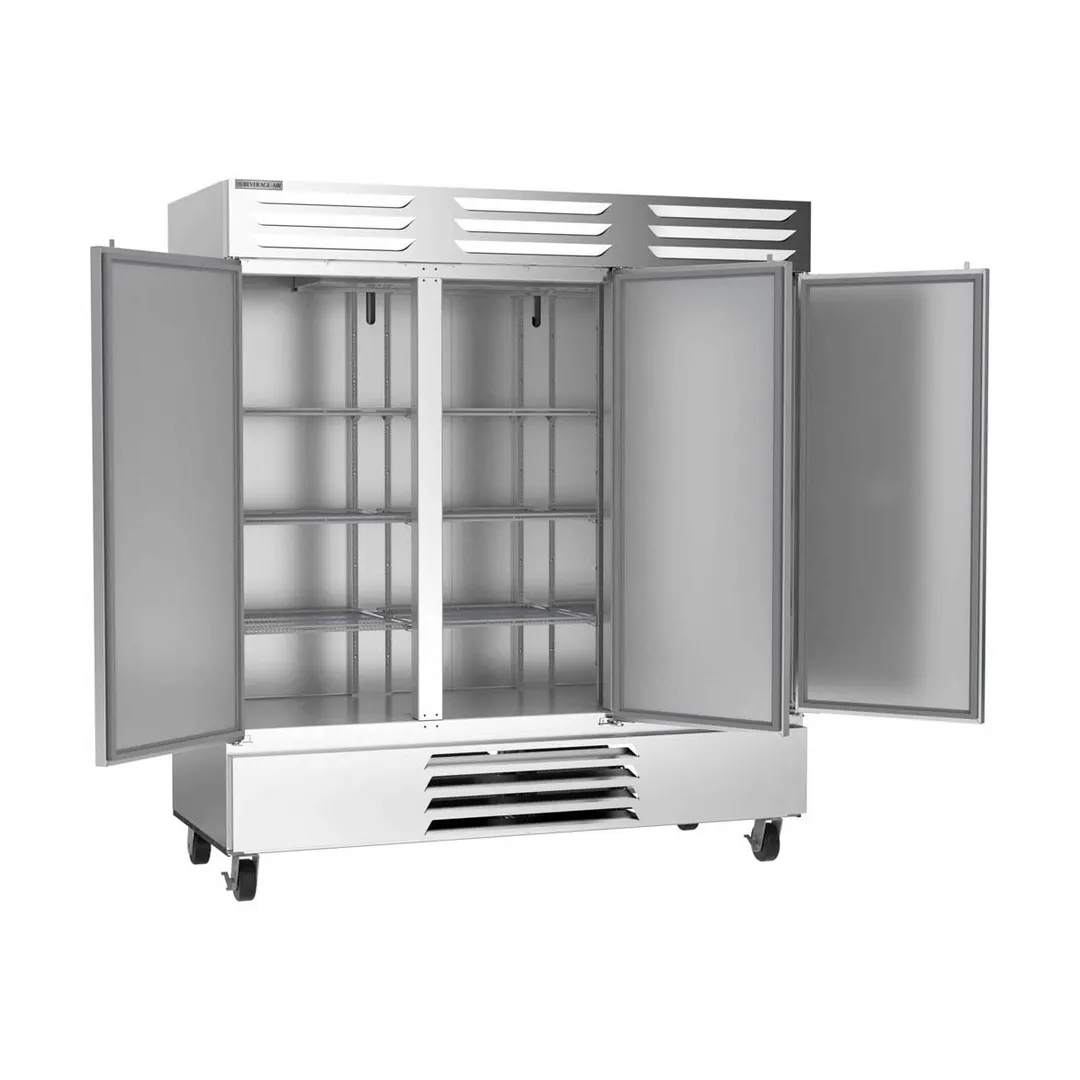 Beverage Air FB72HC-5S 75" 3-Solid Door Reach-In Freezer, Bottom Mount, 68.43 cu. ft., Stainless Steel Front
