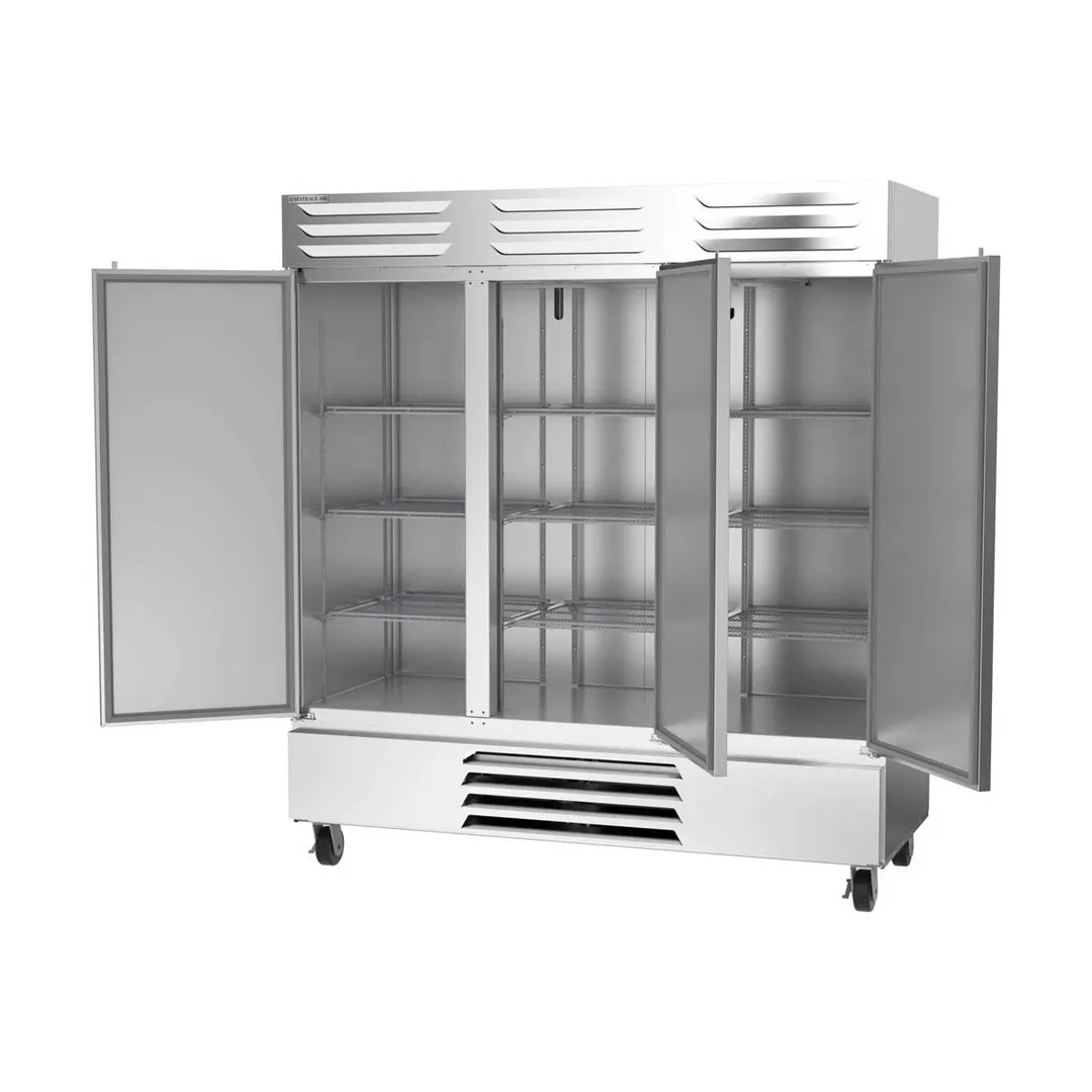 Beverage Air FB72HC-5S 75" 3-Solid Door Reach-In Freezer, Bottom Mount, 68.43 cu. ft., Stainless Steel Front