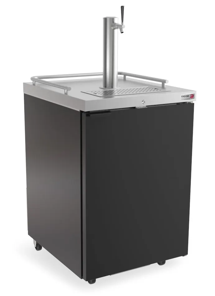 Fagor FDD-24-N Draft Beer Cooler, 24" Black, 1-Half Barrel Keg, 20-36", 1/6 HP Compressor, Door