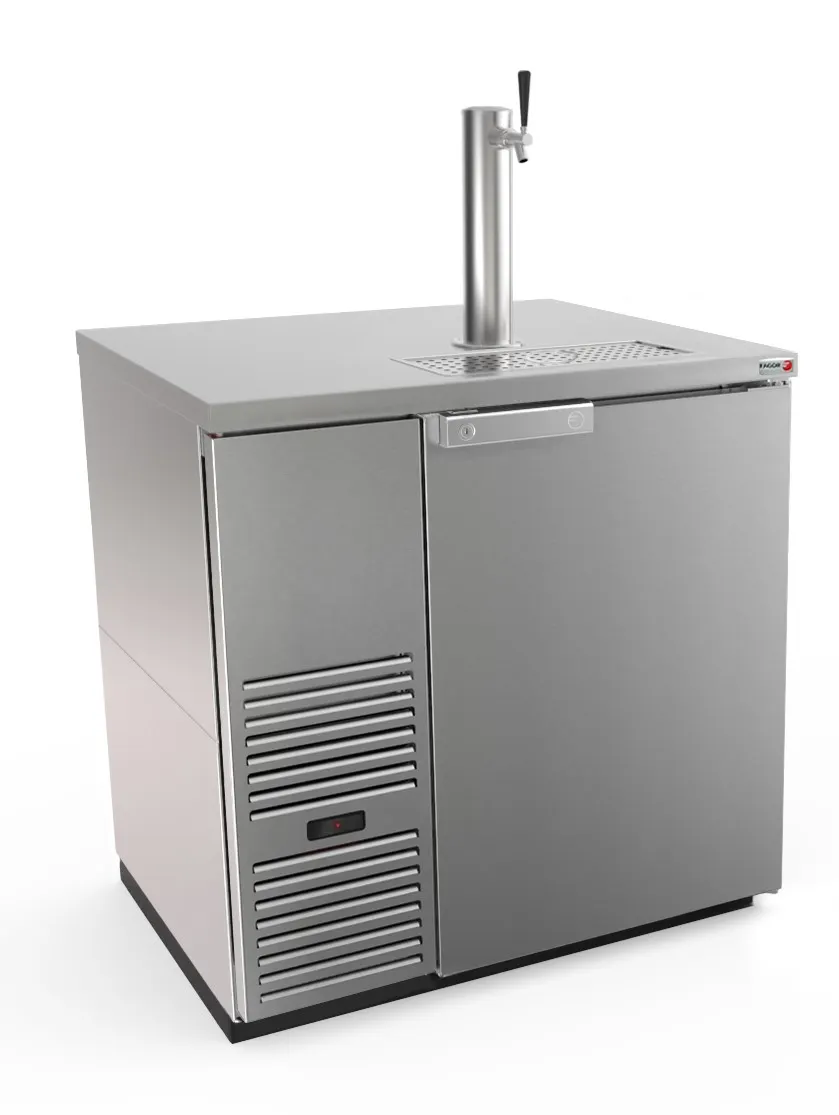 Fagor FDD-36S-N 36" Draft Beer Cooler, 2‑Keg (14.8 cu ft) Stainless, 2‑Tap Tower, Door, 1/6 hp
