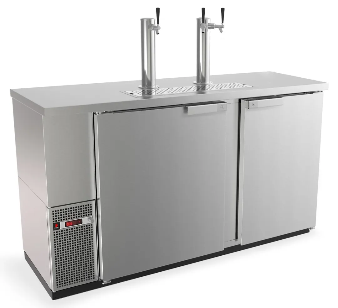 Fagor FDD-69S-N 69" Draft Beer Cooler, 3‑Keg, 23.7 cu ft, Front/Side/Top Faucets, 1/3 Self‑Contained