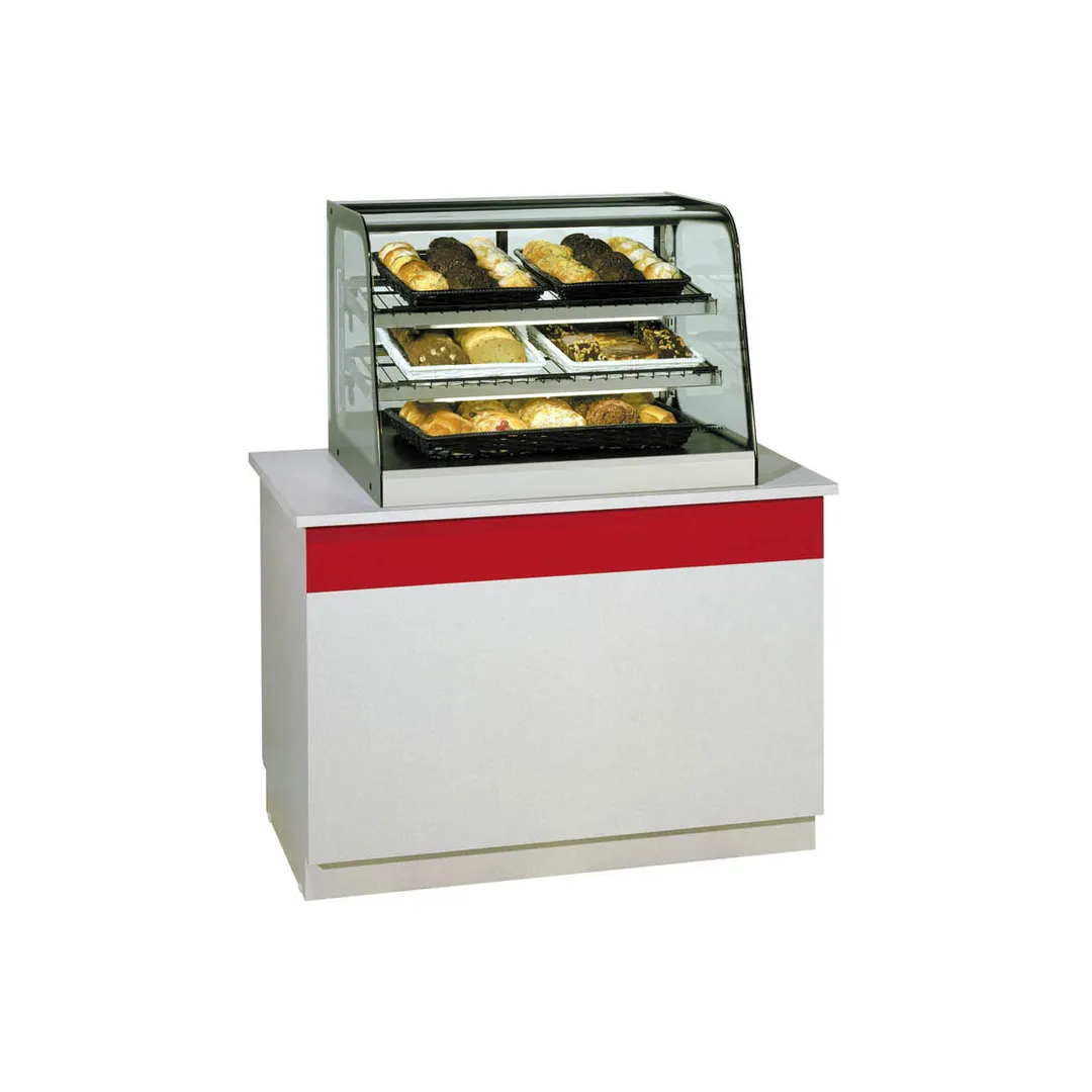 Federal Industries CD3628SS 35" 3-Glass Door Display Case, 2 Shelves, LED Light, Steel