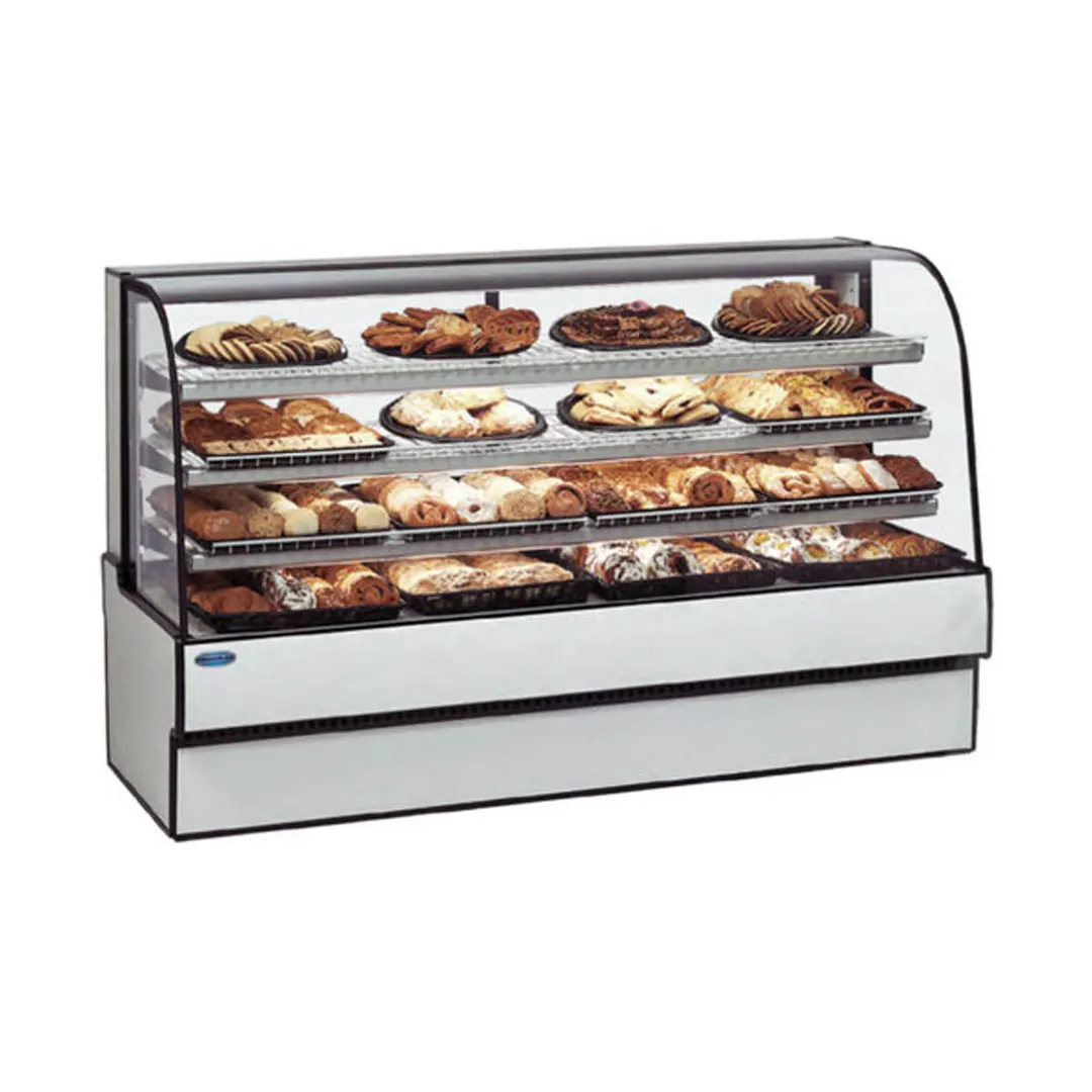 Federal Industries CGR7742 77" Curved Glass Refrigerated Bakery Case w/ 2 Shelves