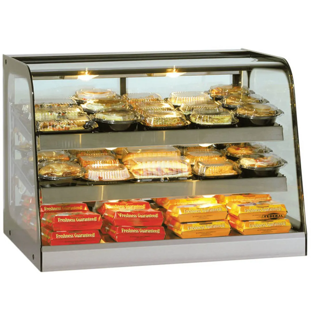 Federal Industries CH2428 23" 2-Door Hot Food Display, Steel Glass, 2 Heated Shelves, Humidified