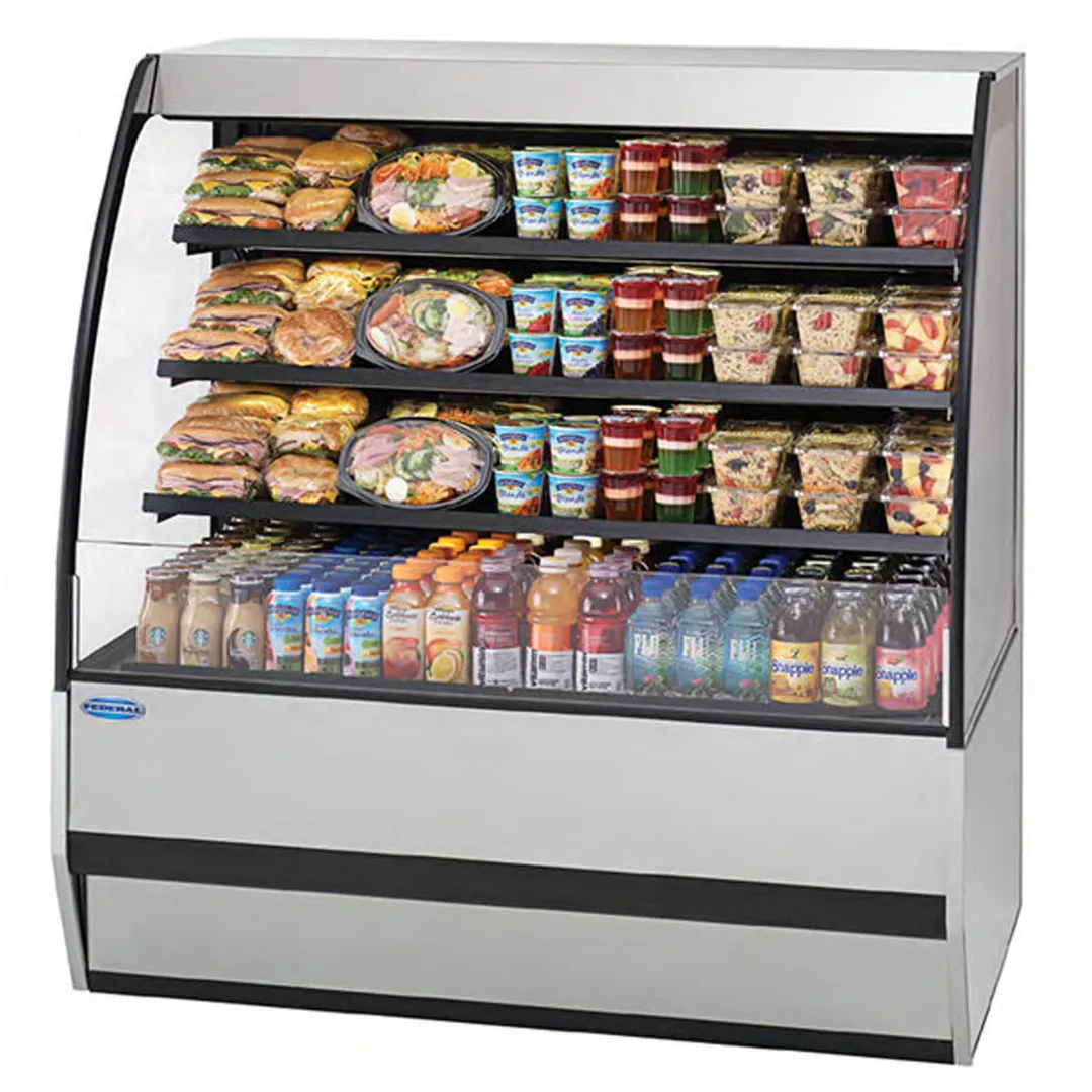Federal Industries SSRPF5952 59" Self-Serve Refrigerated Prepared Foods Merchandiser, 3 Shelves