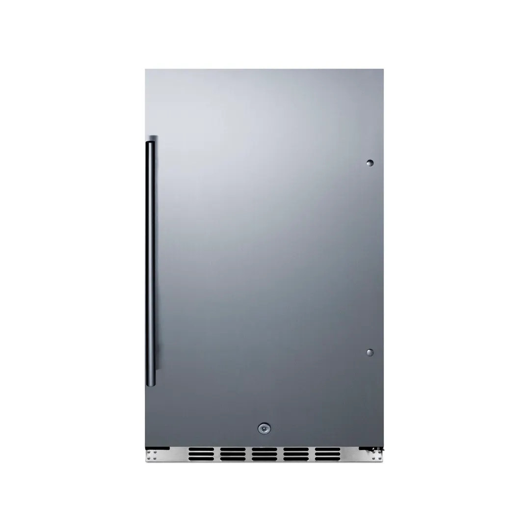 Summit FF195H34 19" Built-in or Freestanding Undercounter Refrigerator in Black, Stainless Steel Door, 3.13 cu. ft