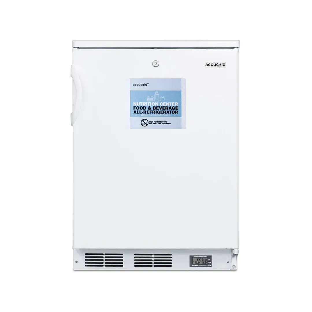 Accucold FF6LW7NZ Freestanding Undercounter Nutrition Center Refrigerator in White, w/ Door Storage, 5.5 cu. ft.