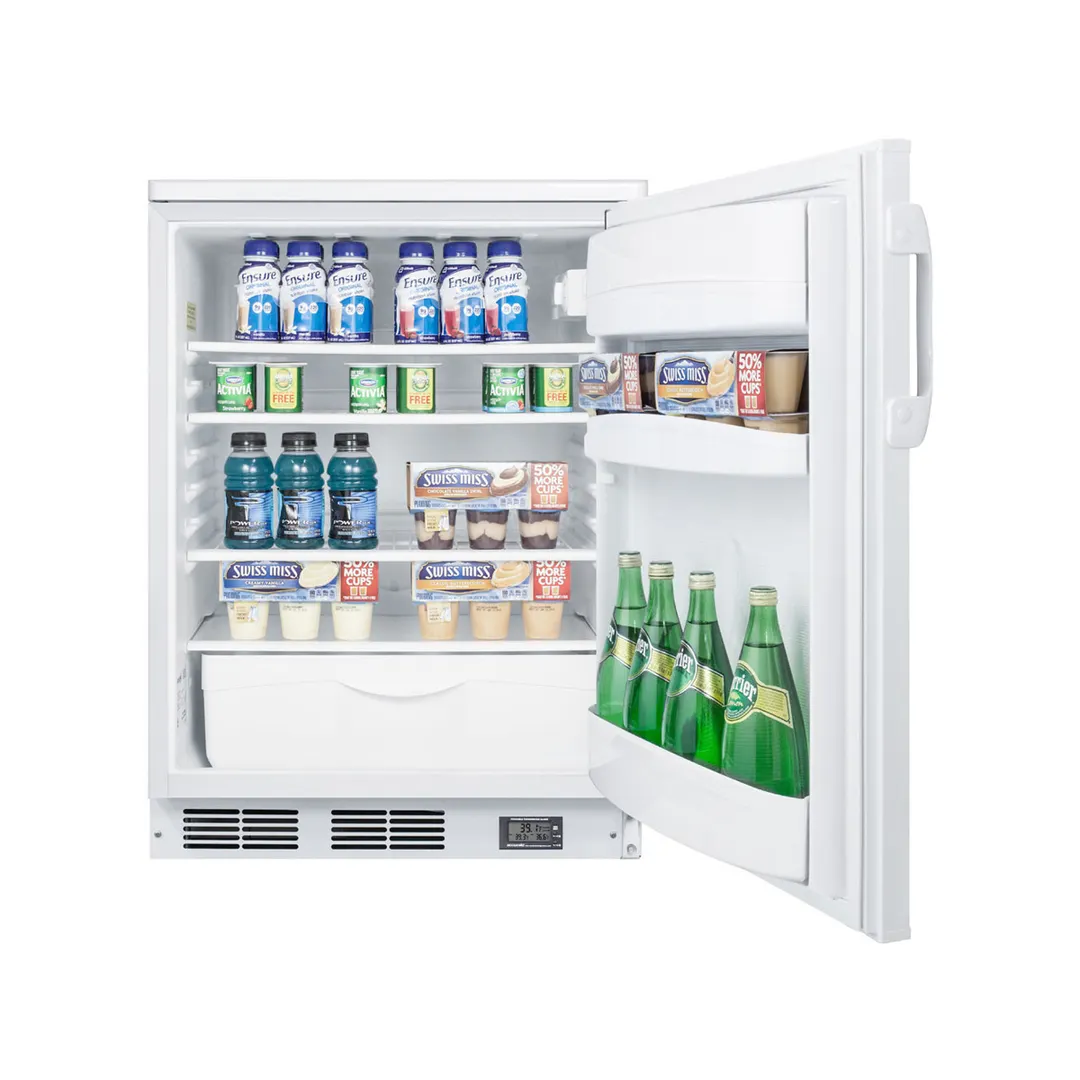 Accucold FF6LW7NZ Freestanding Undercounter Nutrition Center Refrigerator in White, w/ Door Storage, 5.5 cu. ft.