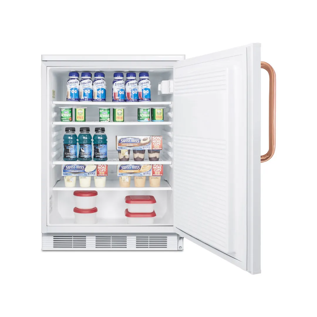 Accucold FF7LWTBC Counter Height Refrigerator in White, Reversible Solid Door w/ Towel Bar Handle, 5.5 cu. ft.