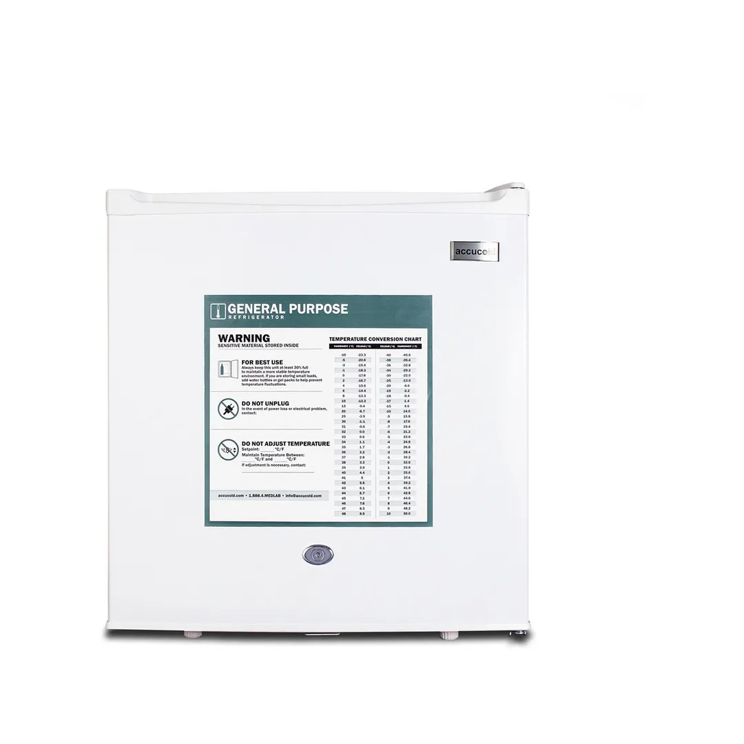 Accucold FFAR23LGP Solid Door Medical Refrigerator, 1.7 cu. ft.