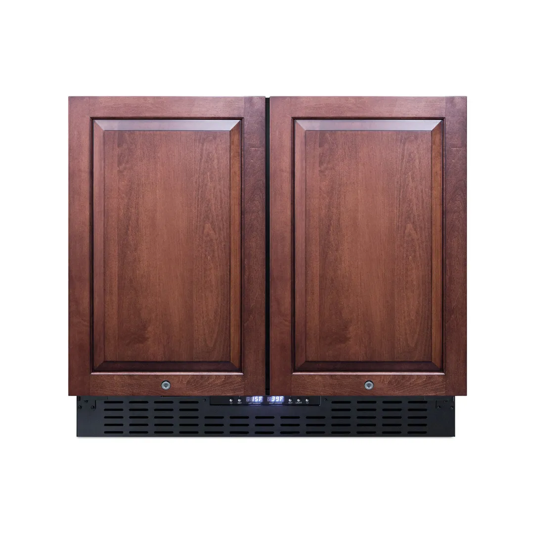 Summit FFRF36IF 36" Built-in or Freestanding Refrigerator Freezer in Black, Panel Ready Doors, 5.8 cu. ft.