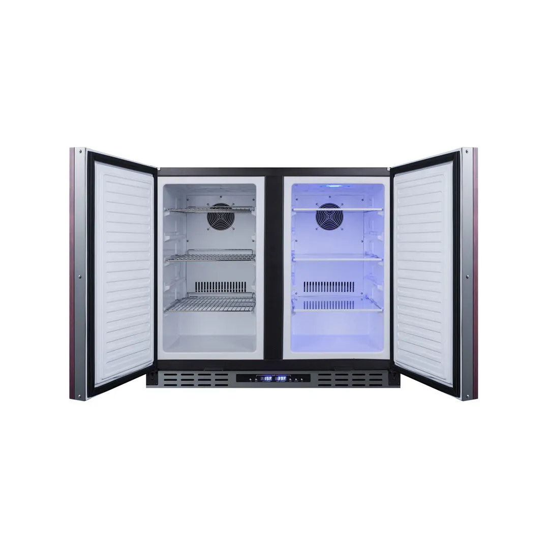 Summit FFRF36IFADA 36" Built-in or Freestanding Refrigerator Freezer in Black, Panel Ready Doors, ADA Compliant, 5.8 cu. ft.