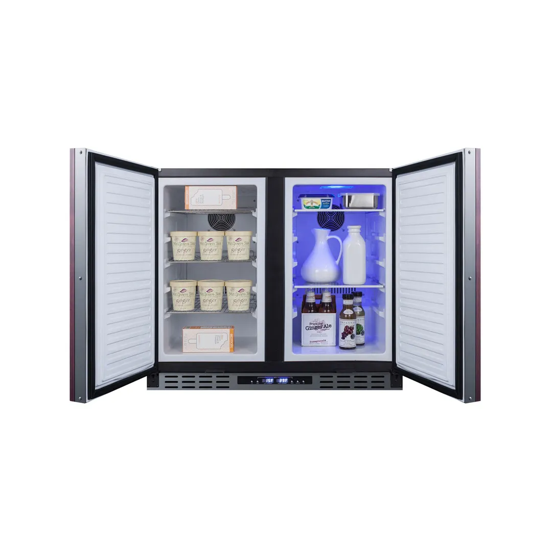 Summit FFRF36IFADA 36" Built-in or Freestanding Refrigerator Freezer in Black, Panel Ready Doors, ADA Compliant, 5.8 cu. ft.