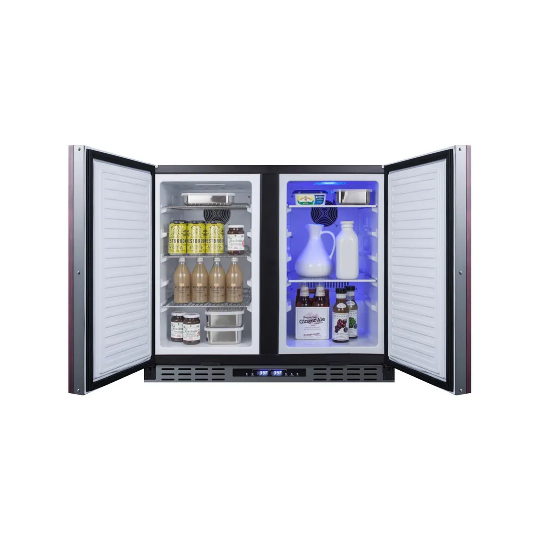 Summit FFRF36IFADA 36" Built-in or Freestanding Refrigerator Freezer in Black, Panel Ready Doors, ADA Compliant, 5.8 cu. ft.