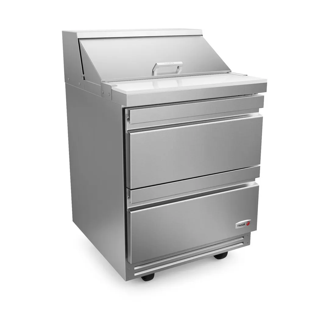 Fagor FST-27-8-D2-N 27" 2-Drawer Sandwich and Salad Prep Table, 8 Pans, Stainless Steel