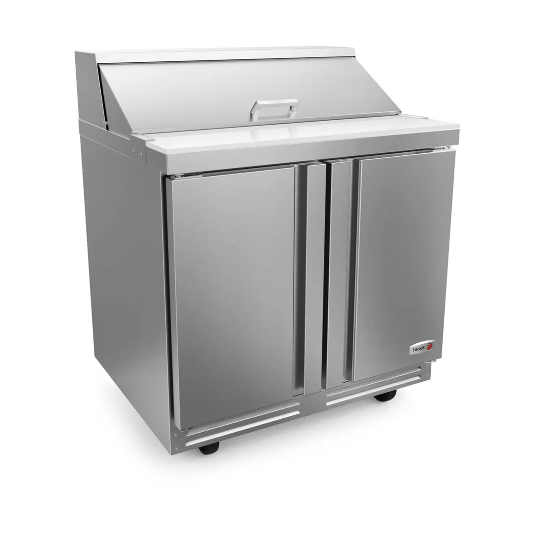 Fagor FST-36-10-N 36" 2-Door Sandwich and Salad Prep Table, 10 Pans, Stainless Steel